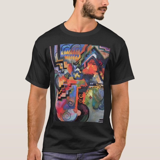 T-shirt August Macke - composition colorée (Devant)