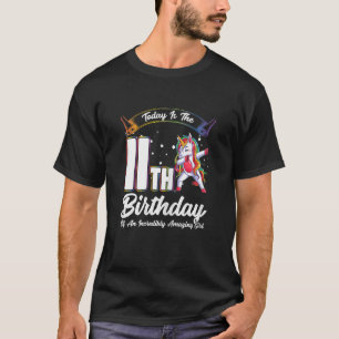 T-shirt Aujourd'Hui Est La 11E Fille Anniversaire 11 Ans