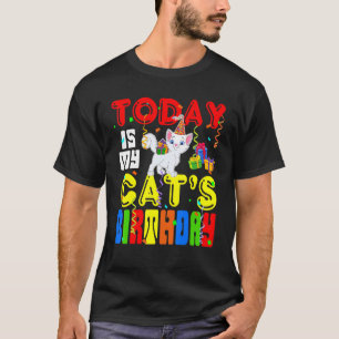 T-shirt Aujourd'hui est l'anniversaire de mon chat jumelé