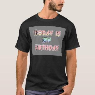 T-shirt Aujourd'hui est mon anniversaire Baby Pink Art Pri