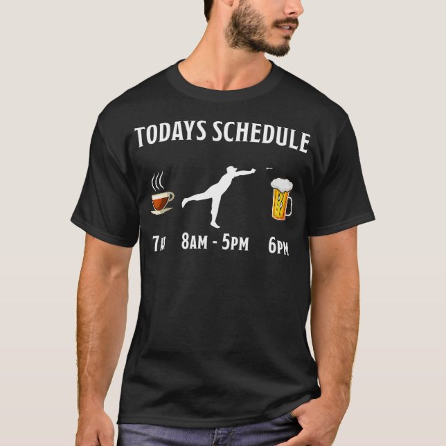 T-shirt Aujourd'hui Horaire Coffee Darts Bière Cadeau (Devant)