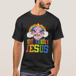 T-shirt Aujourd'hui pas Jésus mignon Baphomet LBGT Satan C