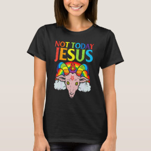 T-shirt Aujourd'hui pas Jésus Satan Bouc Satanique Arc-en-