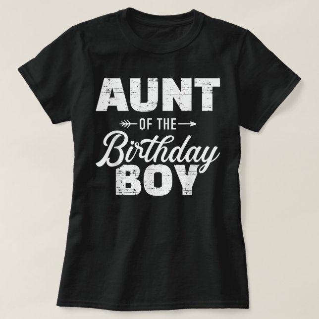 T-shirt Aunt of the birthday boy son matching family (Design devant)