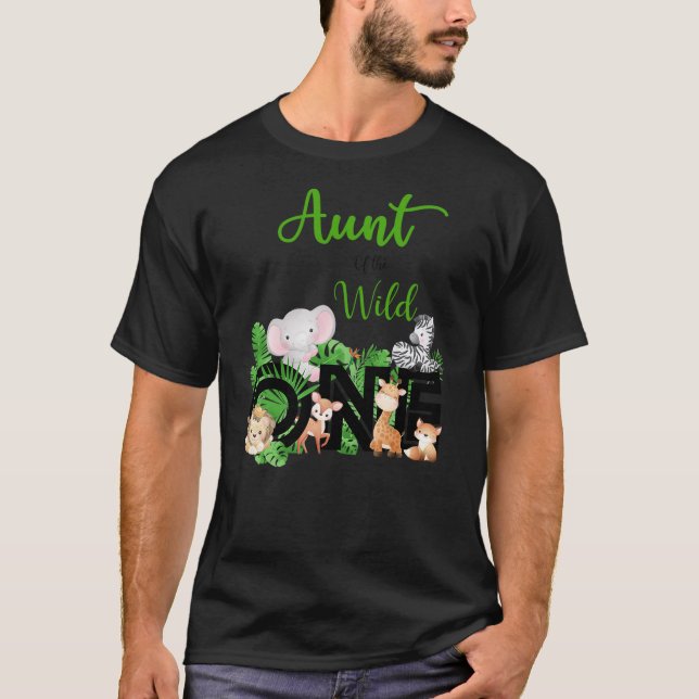 T-shirt Aunt of The Wild One  Zoo's Happy Birthday Jungle  (Devant)