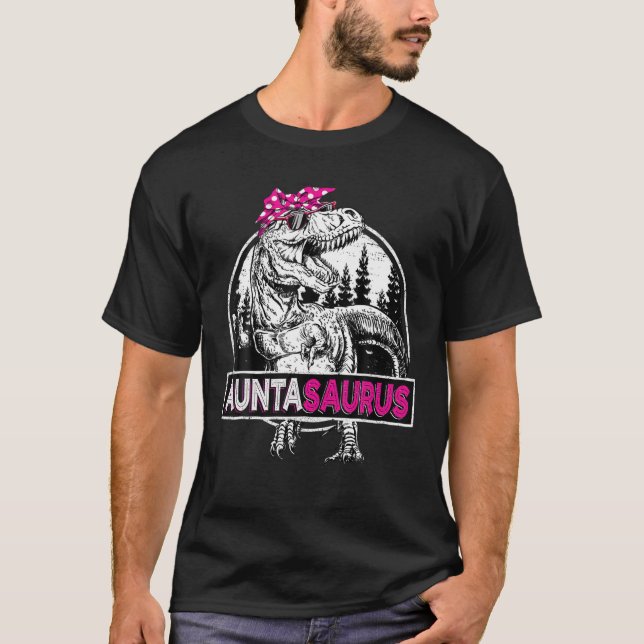 T-shirt Auntasaurus T Rex Dinosaur Auntie Saurus Mère (Devant)