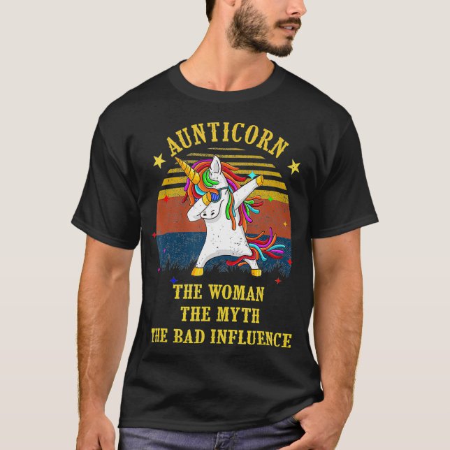 T-shirt Aunticorn La Femme Le Mythe La Mauvaise Influence (Devant)