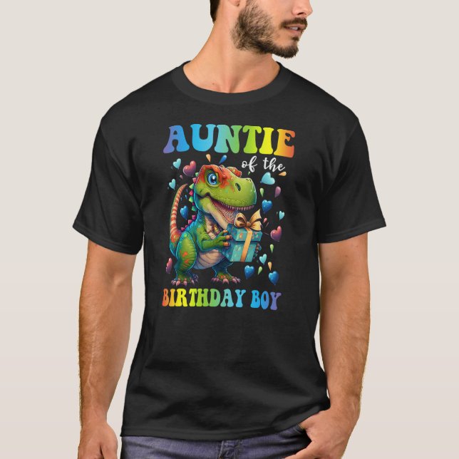 T-shirt Auntie Dinosaur Shirt Funny Cute Birthday Boy Fami (Devant)
