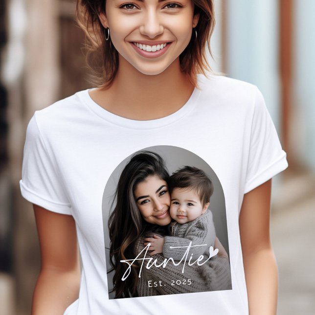 T-shirt Auntie Est année manuscrite écriture coeur (Auntie Est year handwritten script heart T-Shirt)