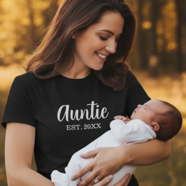 T-shirt Auntie Established Modern Script Black (Créateur téléchargé)