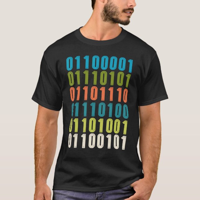 T-shirt Auntie In Binary Code  Aunt Coder Programmers Tech (Devant)