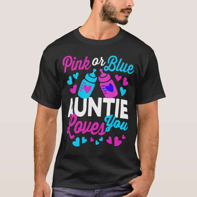 T-shirt AUNTIE rose ou bleu vous aime | Gardien du genre (Devant)