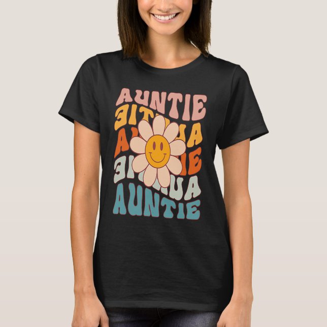 T-shirt Auntie Smiling Flower Cute Aunt Niece Nephew Idea (Devant)