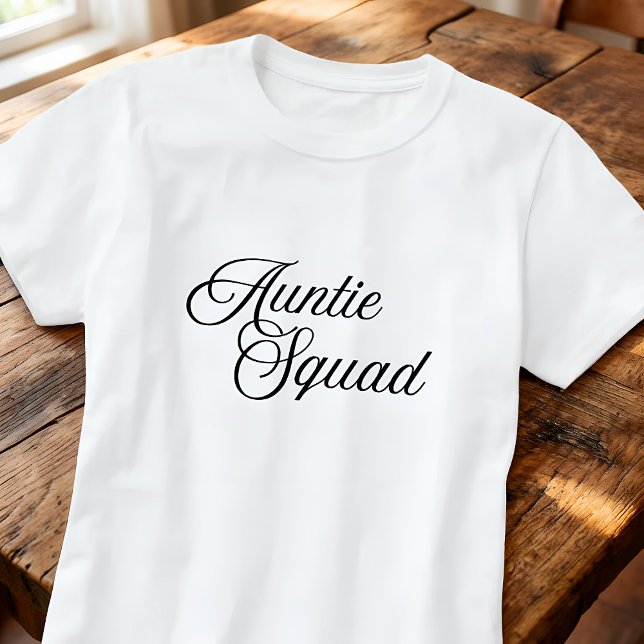 T-shirt Auntie Squad Simple Classic Script Typography (Créateur téléchargé)
