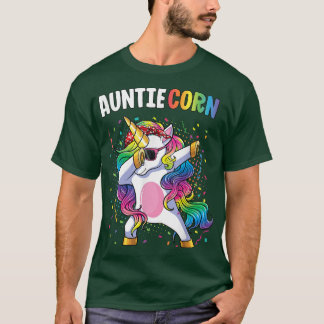 T-shirt Auntiecorn Femmes Unicorn Anniversaire Dabbing Uni