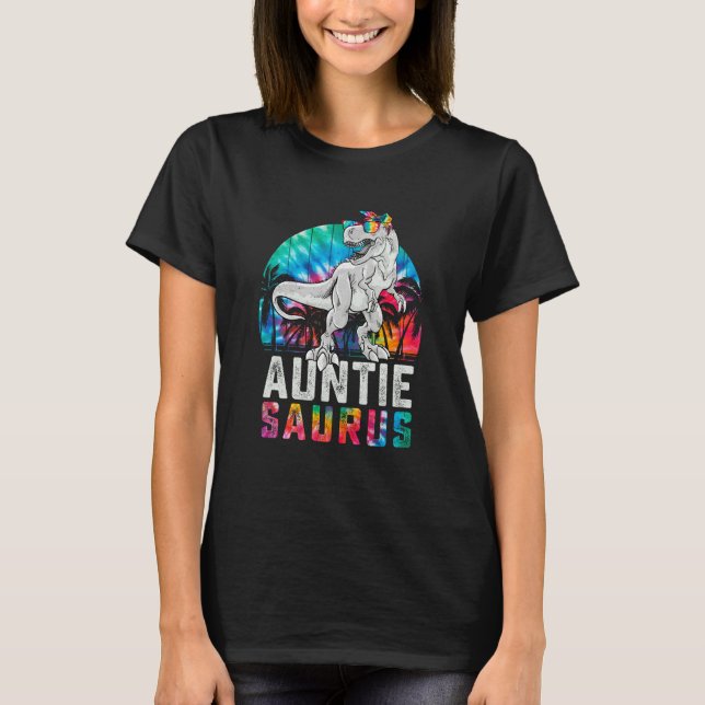 T-shirt Auntiesaurus Rex Dinosaur Aunt Saurus Family Match (Devant)