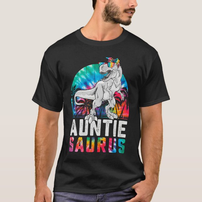 T-shirt Auntiesaurus Rex Dinosaur Aunt Saurus Family Match (Devant)