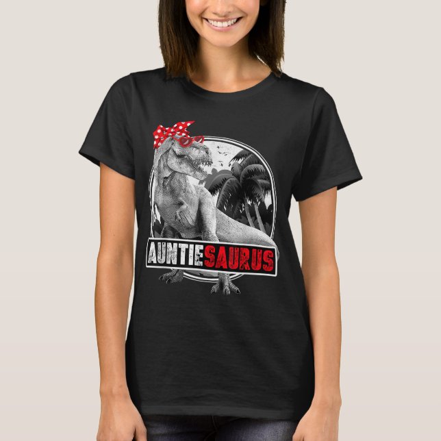 T-shirt Auntiesaurus T-Rex Auntie Dinosaur (Devant)