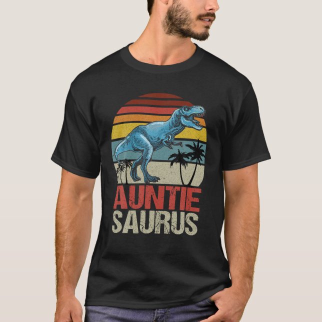 T-shirt Auntiesaurus T Rex Dinosaur Auntie Saurus Famille  (Devant)