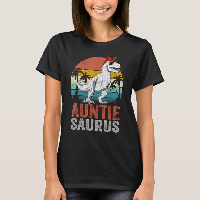 T-shirt Auntiesaurus T Rex Dinosaur Auntie Saurus Famille  (Devant)