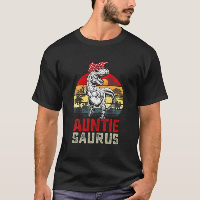 T-shirt Auntiesaurus T Rex Dinosaur Auntie Saurus Mères (Devant)