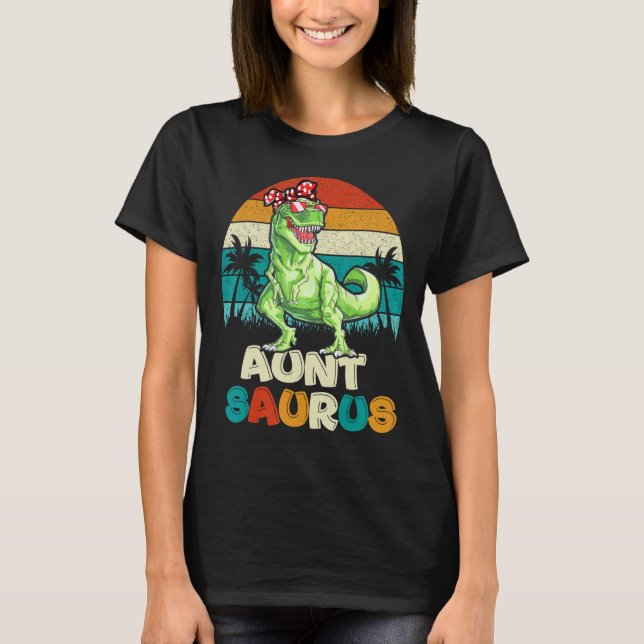 T-shirt Auntsaurus Rex Dinosaur Tante Saurus Famille Match (Devant)