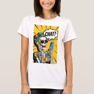 T-shirt Aunty Skeleton Conversation - Classic Pop Art