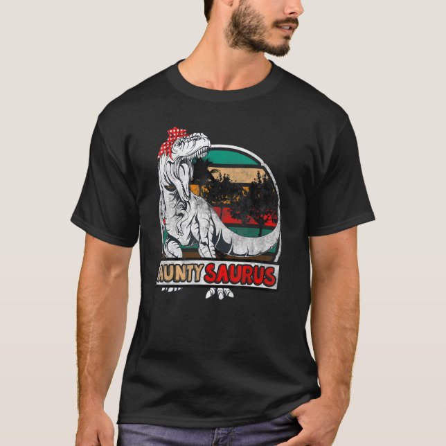 T-shirt Auntysaurus Rex Dinosaur Aunty Saurus Family Match (Devant)