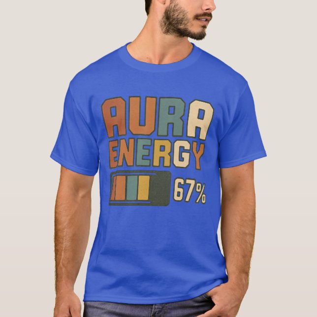 T-shirt Aura Energy 67 Mème Drôle Gen Alpha Slang Retro Vi (Devant)