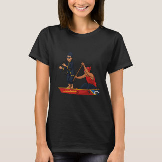 T-shirt Aura Farming Boy Dancing on Boat Meme Trendy Indon