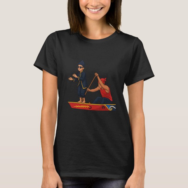 T-shirt Aura Farming Boy Dancing on Boat Meme Trendy Indon (Devant)