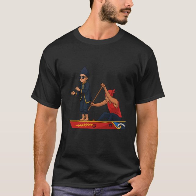 T-shirt Aura Farming Boy Dancing on Boat Meme Trendy Indon (Devant)