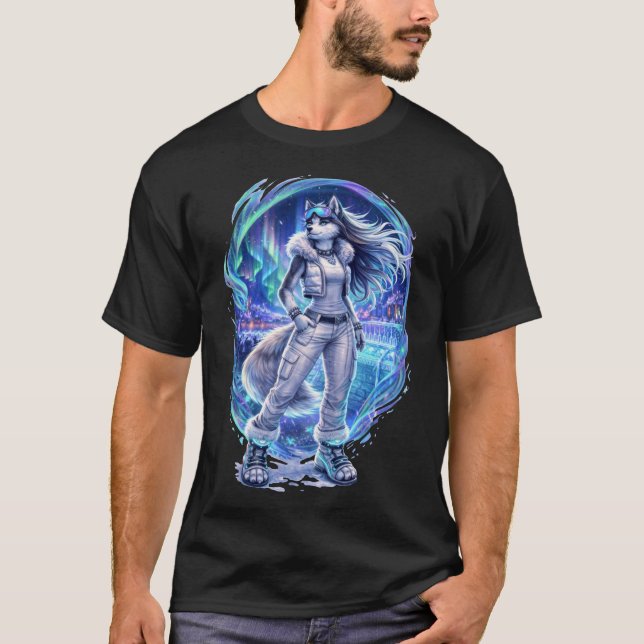 T-shirt aurora night - husky (Devant)