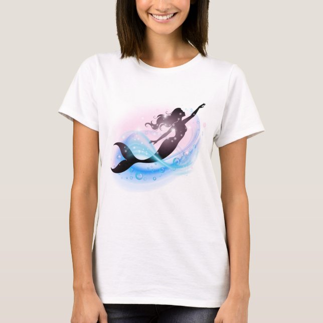 T-shirt Aurora Tide Mermaid – Dreamy Feminine Ocean Art (Devant)