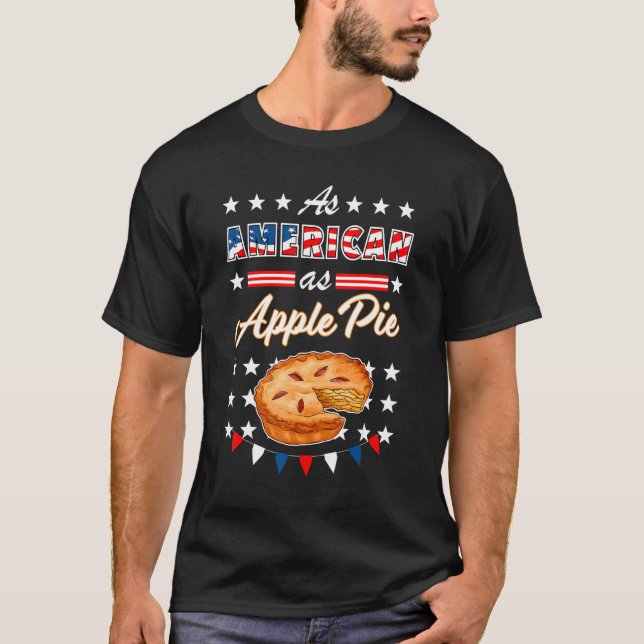 T-shirt Aussi Américain Qu'Apple Pie Usa 4 juillet Patriot (Devant)