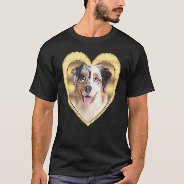 T-shirt Aussi  Australian Shepherd  Dog Heart  Aussi  1 (Devant)