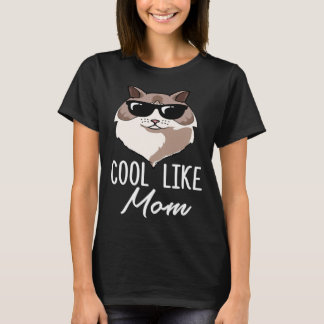T-shirt Aussi cool que maman Chat Ragdoll Maman Noël