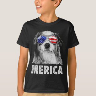 T-shirt Aussie australian shepherd 4 juillet merica