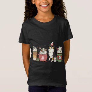 T-Shirt Aussie café Latte hiver Noël Chien Maman Vacances