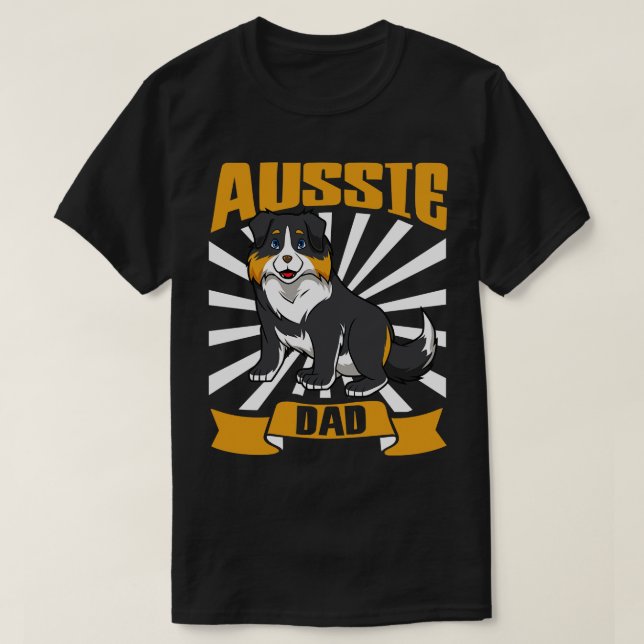 T-shirt Aussie Dad Australian Shepherd (Design devant)