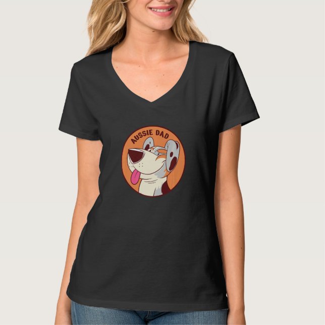 T-shirt Aussie Dad Australian Shepherd Dog Premium (Devant)