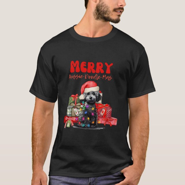 T-shirt Aussie Doodle Merry Aussie-Doodle Mas (Devant)