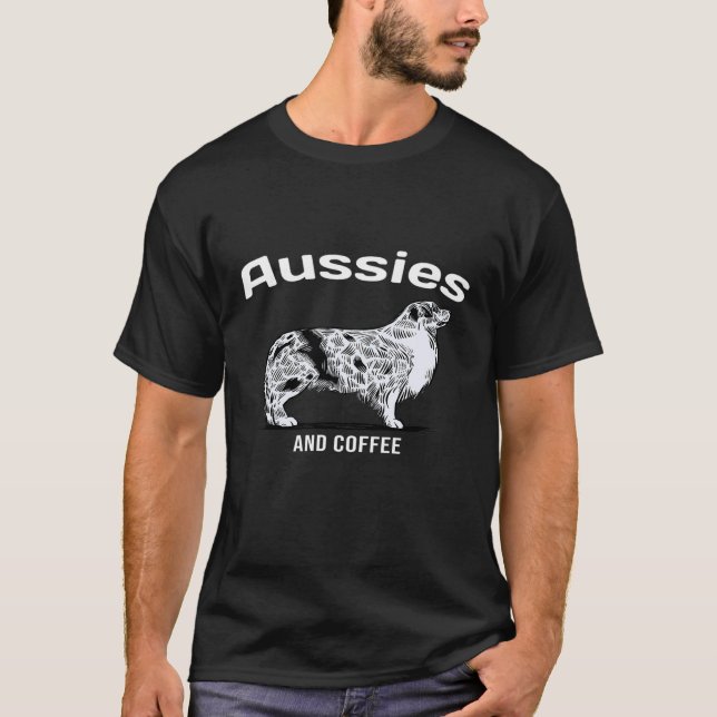 T-shirt Aussie Et Café Berger Australien (Devant)