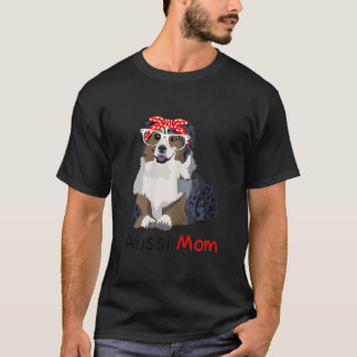 T-shirt Aussie Maman Chien Bandana Animal Lover Cadeau Aus