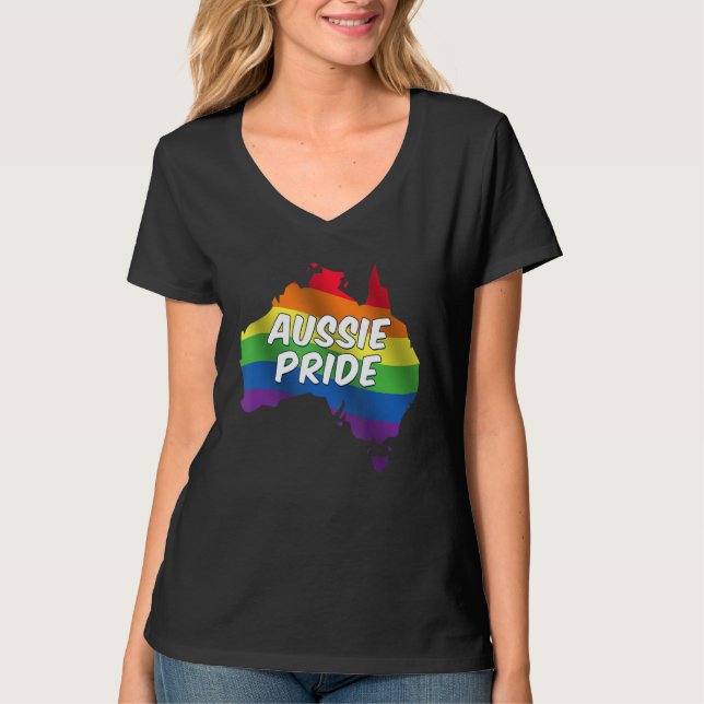 T-shirt Aussie Pride Rainbow drapeau australien LBGT Pride (Devant)