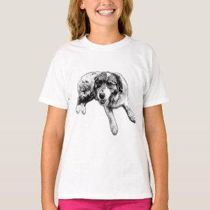 T-shirt Aussie Pup en encre
