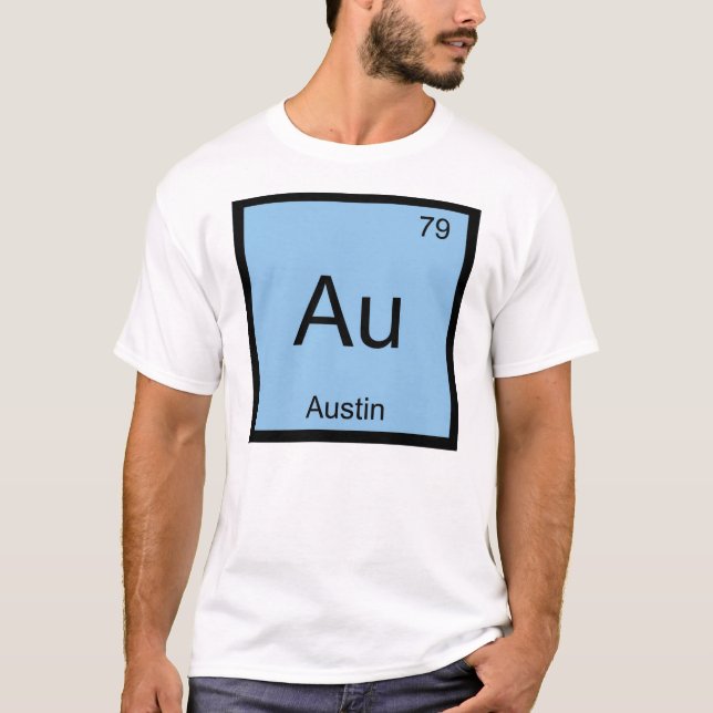 T-shirt Austin Nom Chimie Élément Tableau Périodique (Devant)