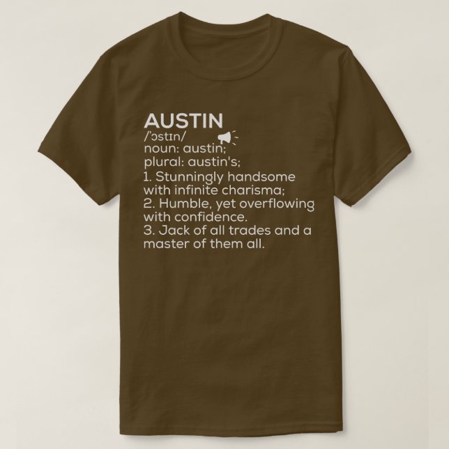 T-shirt Austin Nom Définition Austin Signification Austin  (Design devant)