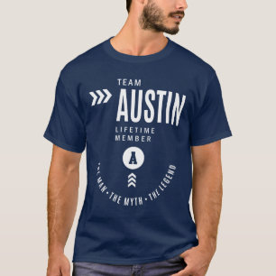 T-shirt Austin Nom personnalisé Anniversaire Cadeau