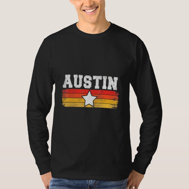 T-shirt Austin Retro Star Texas Pride Humour de vacances (Devant)